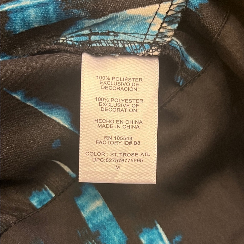 Derek Lam Black and Blue Patterned Dress size M - Picture 7 of 9